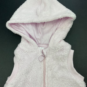 Girls Baby Berry, pink fleece hooded vest, GUC, size 0000,  