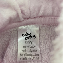 Load image into Gallery viewer, Girls Baby Berry, pink fleece hooded vest, GUC, size 0000,  