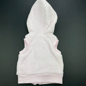 Girls Baby Berry, pink fleece hooded vest, GUC, size 0000,  