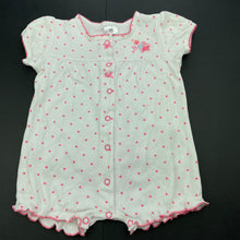 Load image into Gallery viewer, Girls Target, white &amp; pink spot cotton romper, FUC, size 00,  