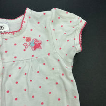 Load image into Gallery viewer, Girls Target, white &amp; pink spot cotton romper, FUC, size 00,  