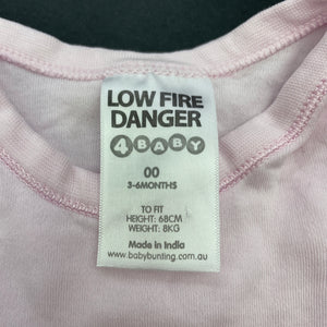 Girls 4 Baby, pink cotton bodysuit / romper, GUC, size 00,  