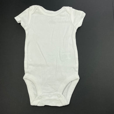 unisex Carters, white cotton bodysuit / romper, GUC, size 000,  