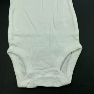 unisex Carters, white cotton bodysuit / romper, GUC, size 000,  
