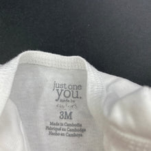 Load image into Gallery viewer, unisex Carters, white cotton bodysuit / romper, GUC, size 000,  
