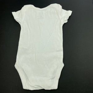 unisex Carters, white cotton bodysuit / romper, GUC, size 000,  