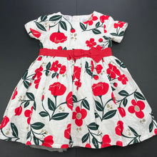 Load image into Gallery viewer, Girls Carters, lined floral cotton party dress, small marks on back, FUC, size 1, L: 44cm