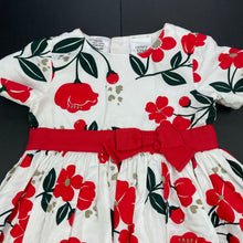 Load image into Gallery viewer, Girls Carters, lined floral cotton party dress, small marks on back, FUC, size 1, L: 44cm