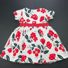 Load image into Gallery viewer, Girls Carters, lined floral cotton party dress, small marks on back, FUC, size 1, L: 44cm