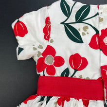 Load image into Gallery viewer, Girls Carters, lined floral cotton party dress, small marks on back, FUC, size 1, L: 44cm