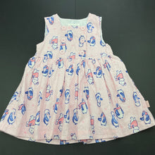 Load image into Gallery viewer, Girls Pumpkin Patch, lined corduroy cotton dress, penguins, GUC, size 0, L: 44cm
