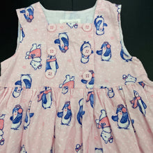 Load image into Gallery viewer, Girls Pumpkin Patch, lined corduroy cotton dress, penguins, GUC, size 0, L: 44cm