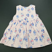 Load image into Gallery viewer, Girls Pumpkin Patch, lined corduroy cotton dress, penguins, GUC, size 0, L: 44cm