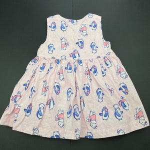 Girls Pumpkin Patch, lined corduroy cotton dress, penguins, GUC, size 0, L: 44cm