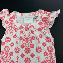 Load image into Gallery viewer, Girls Marquise, red &amp; white cotton bodysuit / romper, GUC, size 000,  