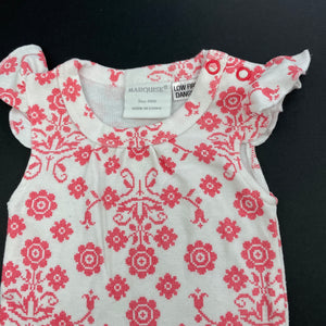 Girls Marquise, red & white cotton bodysuit / romper, GUC, size 000,  