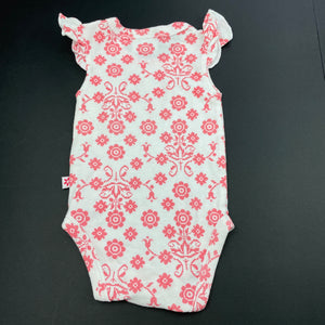 Girls Marquise, red & white cotton bodysuit / romper, GUC, size 000,  