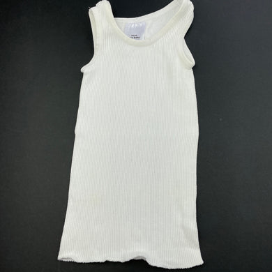 unisex Target, white ribbed cotton singlet top, FUC, size 0000,  
