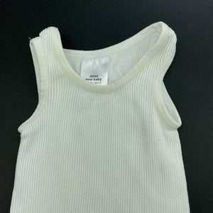unisex Target, white ribbed cotton singlet top, FUC, size 0000,  