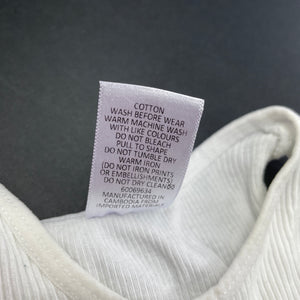 unisex Target, white ribbed cotton singlet top, FUC, size 0000,  