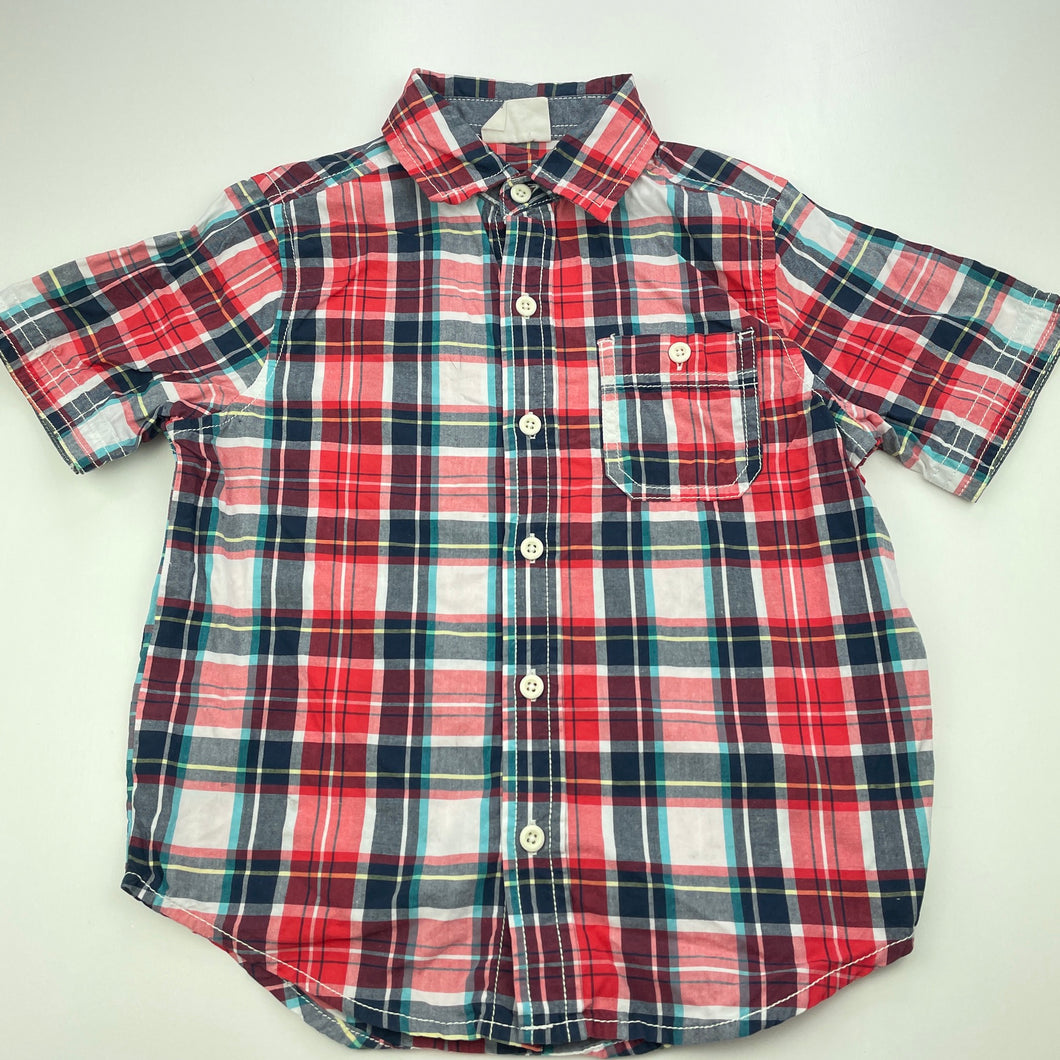 Boys Crazy 8, checked cotton short sleeve shirt, FUC, size 4,  