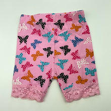 Load image into Gallery viewer, Girls Dymples, pink stretchy shorts, butterflies, EUC, size 000,  