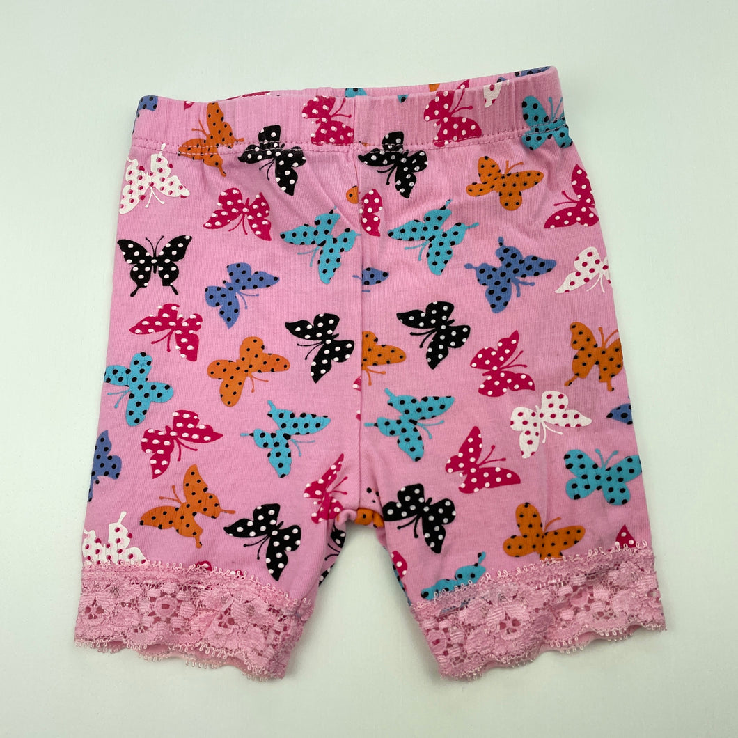 Girls Dymples, pink stretchy shorts, butterflies, EUC, size 000,  
