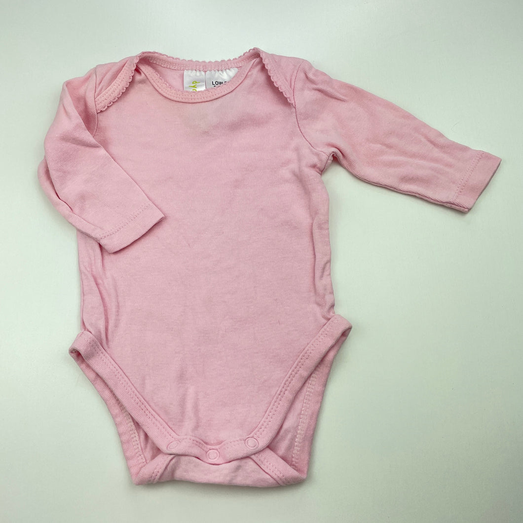 Girls Dymples, pink cotton bodysuit / romper, FUC, size 000,  