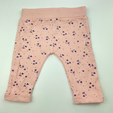 Load image into Gallery viewer, Girls Kids &amp; Co, pink foral cotton leggings / bottoms, EUC, size 000,  
