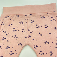 Load image into Gallery viewer, Girls Kids &amp; Co, pink foral cotton leggings / bottoms, EUC, size 000,  