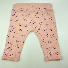 Load image into Gallery viewer, Girls Kids &amp; Co, pink foral cotton leggings / bottoms, EUC, size 000,  