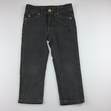 Load image into Gallery viewer, Girls Cherokee, stretch denim jeans, silver glitter, adjustable, GUC, size 2