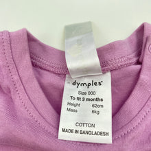 Load image into Gallery viewer, Girls Dymples, purple cotton t-shirt / top, EUC, size 000,  