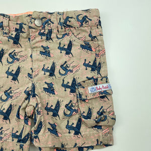 Boys Pumpkin Patch, cotton cargo shorts, adjustable, crocodiles, GUC, size 0,  