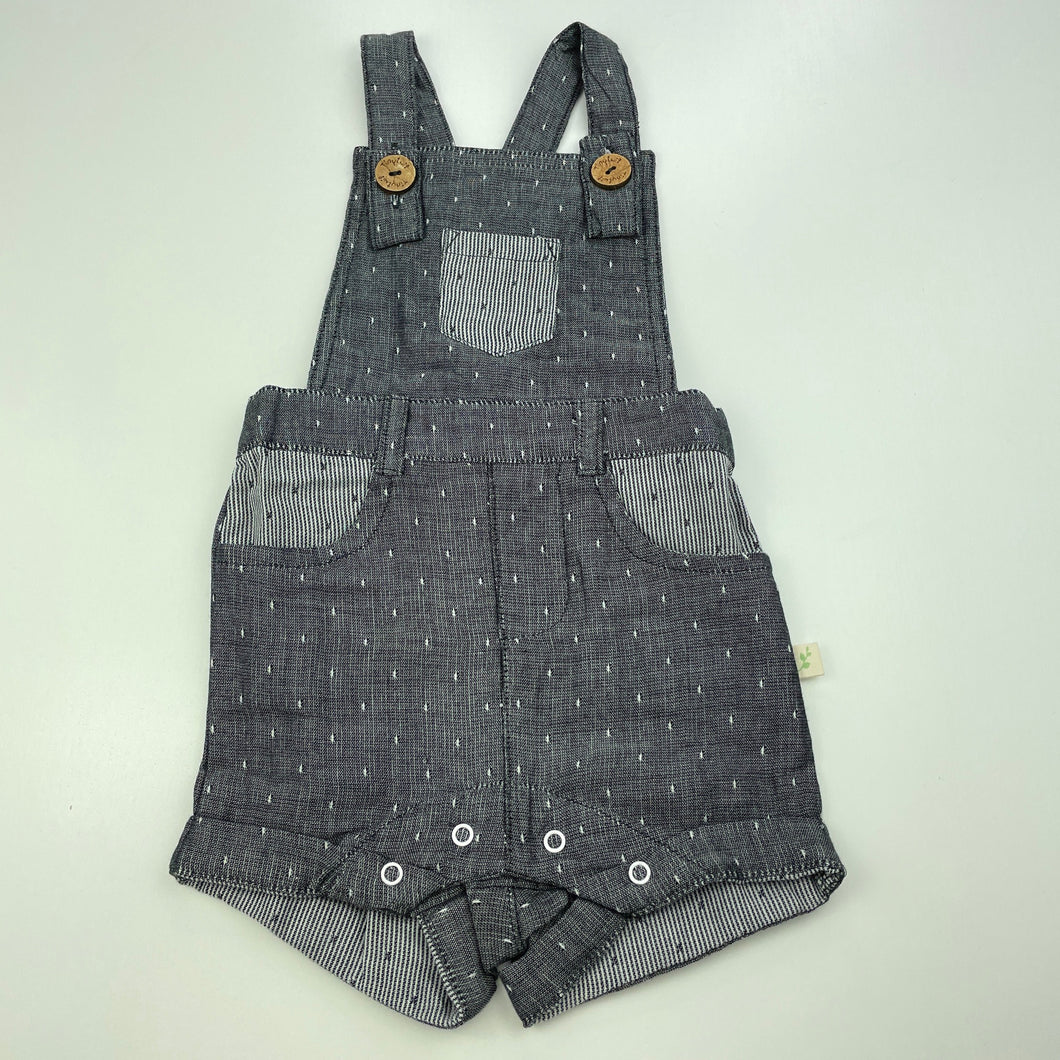 unisex Tiny Twig, organic cotton overalls / shortalls, EUC, size 000,  