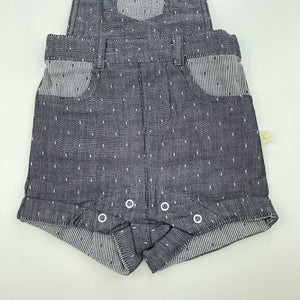 unisex Tiny Twig, organic cotton overalls / shortalls, EUC, size 000,  