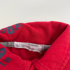 Boys Absorba, red stretchy polo shirt top, GUC, size 000,  