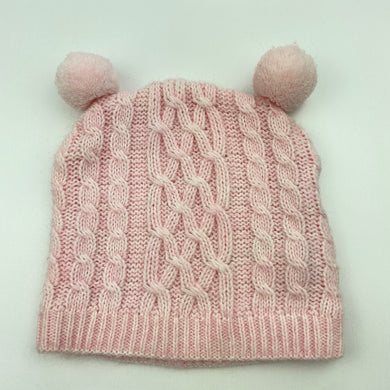 Girls Cotton On, pink knitted hat / beanie, EUC, size 000-00,  