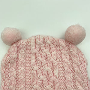 Girls Cotton On, pink knitted hat / beanie, EUC, size 000-00,  