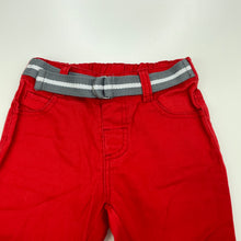 Load image into Gallery viewer, Boys Target, red cotton pants, elasticated, GUC, size 0,  