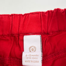 Load image into Gallery viewer, Boys Target, red cotton pants, elasticated, GUC, size 0,  