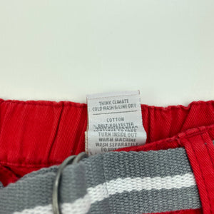 Boys Target, red cotton pants, elasticated, GUC, size 0,  