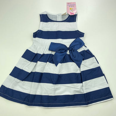 Girls HAO LING FAN, lightweight striped dress, NEW, size 2, L: 46cm