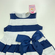 Load image into Gallery viewer, Girls HAO LING FAN, lightweight striped dress, NEW, size 2, L: 46cm