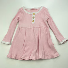 Load image into Gallery viewer, Girls Blush Kids, pink ribbed cotton casual dress, GUC, size 1, L: 36cm