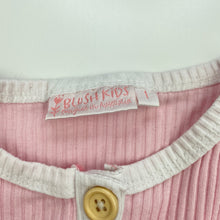Load image into Gallery viewer, Girls Blush Kids, pink ribbed cotton casual dress, GUC, size 1, L: 36cm