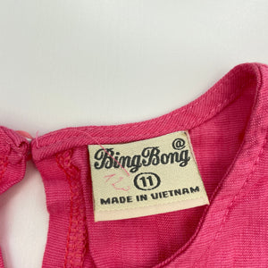 Girls Bing Bong, pink lightweight top, L: 50cm, GUC, size 6-7,  