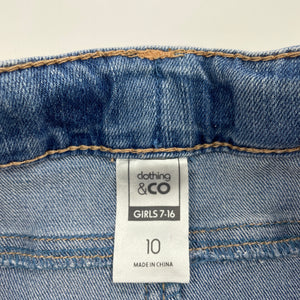 Girls Clothing & Co, blue stretch denim skirt, adjustable, L: 32.5cm, GUC, size 10,  