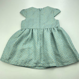 Girls PL Kids, lined blue & gold party dress, EUC, size 1-2, L: 40cm