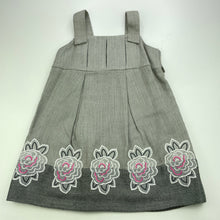 Load image into Gallery viewer, Girls Origami, lined embroidered wool blend dress, GUC, size 4, L: 55cm